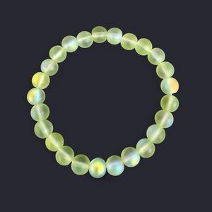 Lime Green Iridescent Glass Bead Bracelet